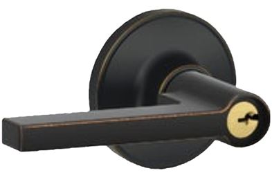 Schlage Dexter J Series J54 SOL 716 Entry Door Lock, Lever Handle, Aged Bronze, Zinc, C Keyway, Residential, 3 Grade  
