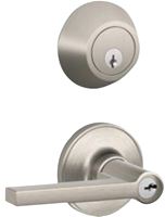 Dexter JC60VSOL619 Deadbolt and Entry Lockset, Mechanical Lock, Lever Handle, Straight Design, Satin Nickel, Yes, Metal