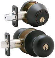 Schlage JC60VSTR716 Keyed Entry Knob and Deadbolt Combo, Mechanical Lock, Knob Handle, Round Design, Aged Bronze 