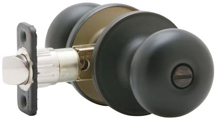 Dexter J Series J40V STR 716 Privacy Lockset, Round Design, Knob Handle, Aged Bronze, Metal, Yes 