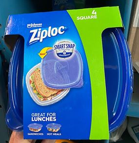 Ziploc 00834 Food Container, 24 oz, Plastic