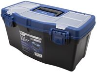 Vulcan 320100 Tool Box, 17-7/8 in L x 8-3/4 in W x 6-1/2 in H, Plastic, Black/Blue, 7-Compartment 12 Pack 
