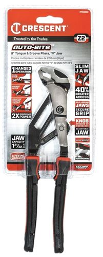 Crescent Z2 Auto-Bite Series RTAB8CG Tongue and Groove Plier, 8.7 in OAL, 1.85 in Jaw, Self-Locking Adjustment