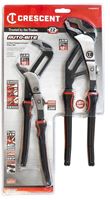 Crescent Z2 Auto-Bite Series RTABCGSET2 Tongue and Groove Plier Set, 2-Piece, Alloy Steel, Black/Rawhide, Polished