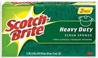 Scotch-Brite 455-2-6 Heavy-Duty Scrub Sponge, 6.1 in L, 3-1/2 in W, 3/5 in Thick, Cellulose/Synthetic Fiber
