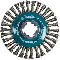 Makita X-LOCK D-72659 Wire Wheel Brush, 4-1/2 in Dia, Stringer Bead Twist Bristle, 0.02 in Dia Bristle