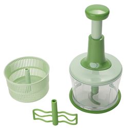 Exclusively Orgill Salad Maker, 1.3 L Capacity, 11.4 in H x 5.9 in D, 5.9 in Dia, 11.4 in H, Plastic, Light Green  12 Pack