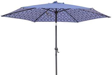 Seasonal Trends UM90BKOBD-73 Umbrella Stl Dbl Prnt Blu&Wht 