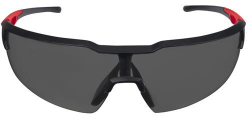 Milwaukee 48-73-2015 Safety Glasses, Unisex, Anti-Scratch Lens, Polycarbonate Lens, Plastic Frame, Black/Red Frame