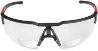 Milwaukee 48-73-2204 Safety Glasses, Unisex, Anti-Scratch Lens, Polycarbonate Lens, Plastic Frame, Black/Red Frame