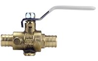 Apollo Valves APXV12WD Ball Valve with Drain and Mounting Pad, 1/2 in Connection, Barb, 200 psi Pressure, Lever Actuator