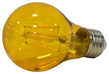 Sylvania 40302 Ultra LED Bulb, General Purpose, A19 Lamp, E26 Lamp Base, Dimmable, Yellow, Colored Light 6 Pack 
