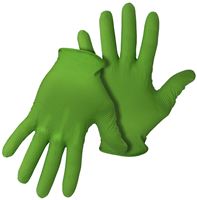 Boss 1UH0066NL Disposable Gloves, L, Rolled Cuff, Nitrile, Green 