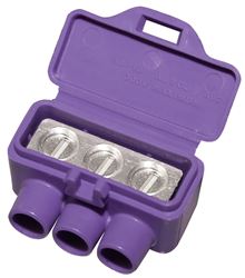 King Innovation AlumiConn 95110 3-Port Wire Connector, #12 to #10, #18 to #10 Wire, Silicone Contact, Purple, 10/CD 
