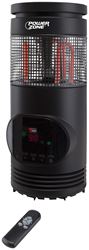 PowerZone HT1167 360 deg Infrared Quartz Tower Heater with Remote Control, 12.5 A, 120 V, ECO/1000/1500W W, Black 