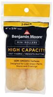 Benjamin Moore U66500-018 Mini Roller Cover, 3/8 in Thick Nap, 4 in L, Wool Cover, Buff