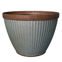 Southern Patio Westlake HDR-064787 Planter, 10 in W, 10 in D, Round, Resin, Rust, Galvanized