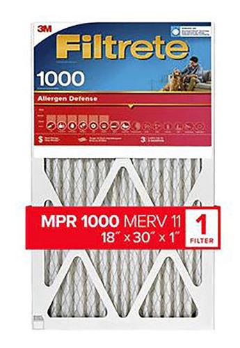Filtrete AL28-4 Air Filter, 18 in L, 30 in W, 11 MERV, 1000 MPR, Polypropylene Frame  4 Pack