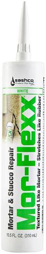 MorFlexx 15016 Mortar and Stucco Repair, White, Viscous Paste, 10.5 oz Cartridge  12 Pack