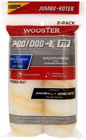 WOOSTER PRO/DOO-Z, FTP RR382-4 1/2 Roller Cover, 1/2 in Thick Nap, 4-1/2 in L, Fabric Cover, Gold/White