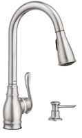 Moen Anabelle Series CA87003 Pull-Down Kitchen Faucet, 1.5 gpm, 1-Faucet Handle, 1-Faucet Hole, Metal, Chrome Plated