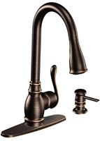 Moen Anabelle Series CA87003BRB Pull-Down Faucet, 1.5 gpm, 1-Faucet Handle, Metal, Mediterranean Bronze, Lever Handle