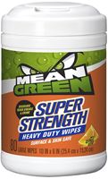 Mean Green Super Strength Series 73157 Heavy-Duty Cleaning Wipes, 10 in L, 6 in W, Fresh Citrus