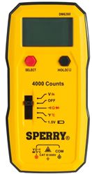 Sperry Instruments DM6260 Multimeter, 4 V, 40 V, 400 V, 600 V (AC/DC), Backlit LCD, Digital Display, Yellow 