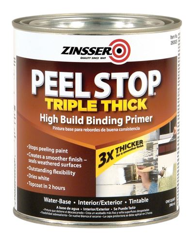 ZINSSER Peel Stop 260925 Triple-Thick Primer, Flat/Matte, White, 1 qt