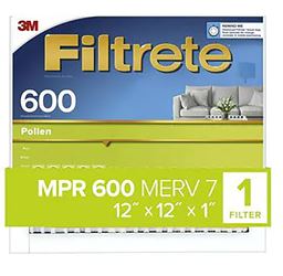 Filtrete 9880DC-6 Dust and Pollen Reduction Filter, 12 in L, 12 in W, 7 MERV, 600 MPR, Cardboard Frame  4 Pack