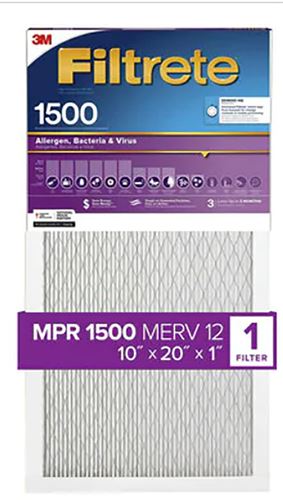 FILTER AIR 1500MPR 10X20X1IN  4 Pack