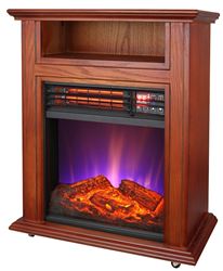 Comfort Glow QF4561R Electric Quartz Fireplace, 11 in OAW, 21-1/4 in OAD, 25 in OAH, 4600 Btu Heating, Walnut