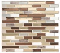 Smart Tiles Mosaik Series SM1053-4 Wall Tile, 9.1 in L Tile, 10.2 in W Tile, Straight Edge, Muretto Durango Pattern, Pack of 6