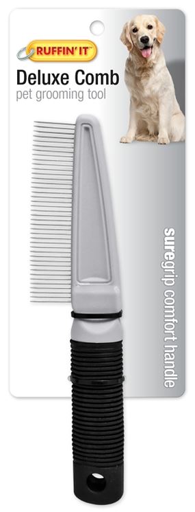Ruffin'It 19711 Deluxe Grooming Comb, Chrome-Plated Bristle
