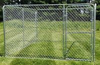 DAVIS GATE & WIRE C-10WKRC Chain Link Dog Kennel, 10 ft OAL, 10 ft OAW, 6 ft OAH, Galvanized  