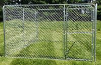 DAVIS GATE & WIRE C-10WKRC Chain Link Dog Kennel, 10 ft OAL, 10 ft OAW, 6 ft OAH, Galvanized 