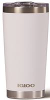 IGLOO 00070806 Tumbler, 20 oz Capacity, Pressure-Fit, Splash-Proof Lid, Stainless Steel, White, Insulated