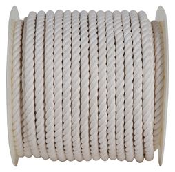 Koch 5321645 Rope, 1/2 in Dia, 200 ft L, 1/2 in, Cotton, White 
