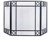 Simple Spaces S38907BK Fire Place Panel Screen, 52 in W, 30 in H, Steel, Powder Coated, Black