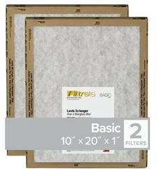 Filtrete FPL07-2PK-24 Flat Panel Air Filter, 20 in L, 10 in W, 2 MERV, For: Air Conditioner, Furnace and HVAC System  24 Pack