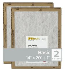 Filtrete FPL05-2PK-24 Flat Panel Air Filter, 20 in L, 14 in W, 2 MERV, For: Air Conditioner, Furnace and HVAC System  24 Pack