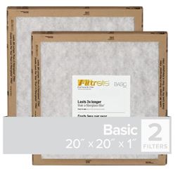 Filtrete FPL02-2PK-24 Flat Panel Air Filter, 20 in L, 20 in W, 2 MERV, For: Air Conditioner, Furnace and HVAC System  24 Pack