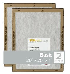 Filtrete FPL03-2PK-24 Flat Panel Air Filter, 25 in L, 20 in W, 2 MERV, For: Air Conditioner, Furnace and HVAC System  24 Pack