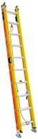 WERNER GLIDESAFE T6200-2GS Series T6220-2GS Extension Ladder, 19 ft H Reach, 300 lb, 20-Step, Fiberglass, Orange/Yellow