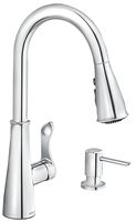 Moen Hadley Series 87245 Pull-Down Kitchen Faucet, 1.5 gpm, 1-Faucet Handle, 4-Faucet Hole, Metal, Chrome Plated