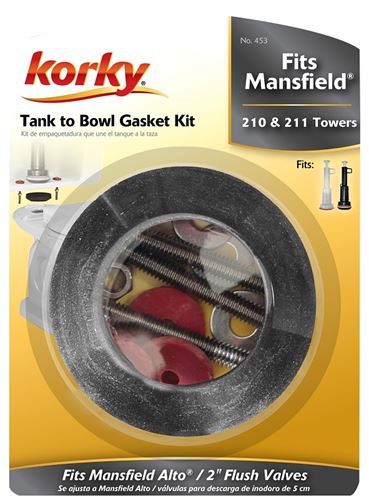 Korky 453BP Gasket and Hardware Kit, Rubber, Black