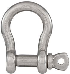 National Hardware N100-278 Anchor Shackle, 1/4 in Trade, 1100 lb Working Load, 1/4 in Dia Wire, 316 Grade