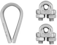 National Hardware N100-349 Cable Clamp Kit, 1/8 in Dia Cable, Stainless Steel