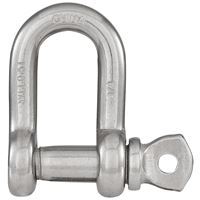 National Hardware N100-354 D-Shackle, 1/4 in, 1000 lb Working Load, 316 Grade, Stainless Steel, Smooth, 7/8 in L Inside