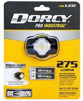 Dorcy Pro 41-2020 Headlamp, AAA Battery, Alkaline Battery, 275 Lumens, 57 m Beam Distance, 7 hr Run Time, Black